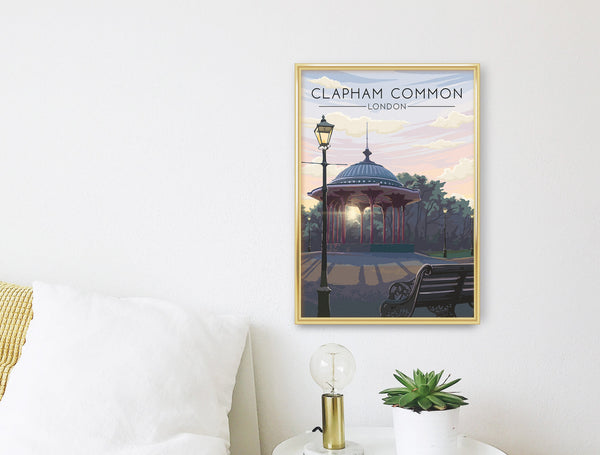 Clapham Common London Travel Poster