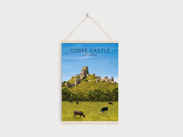 Corfe Castle Travel Poster