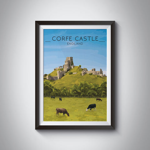 Corfe Castle Travel Poster