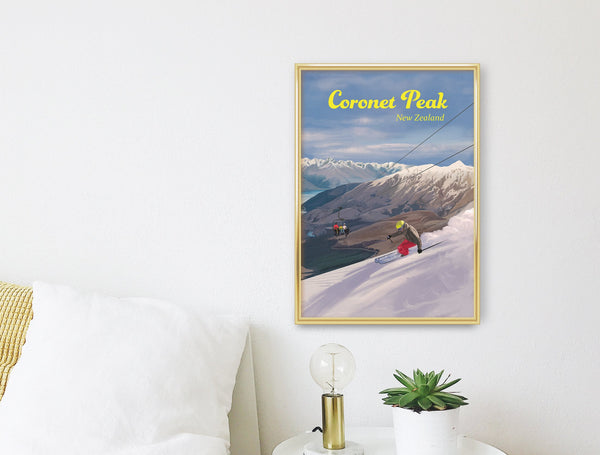 Coronet Peak Ski Resort Travel Poster