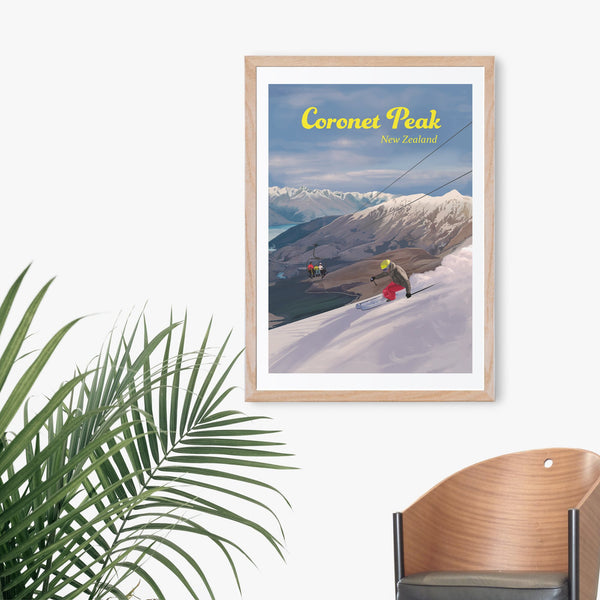Coronet Peak Ski Resort Travel Poster