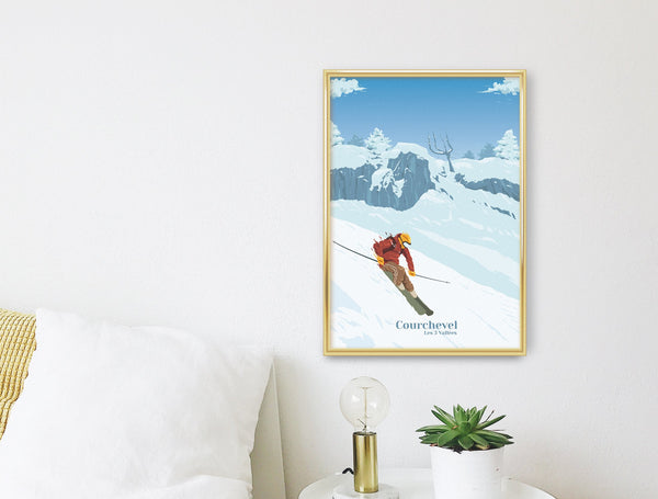 Courchevel Ski Resort Travel Poster