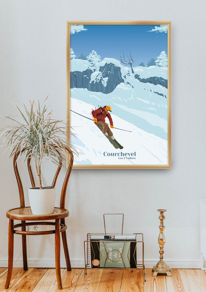 Courchevel Ski Resort Travel Poster