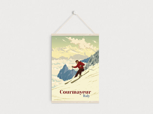 Courmayeur Ski Resort Travel Poster