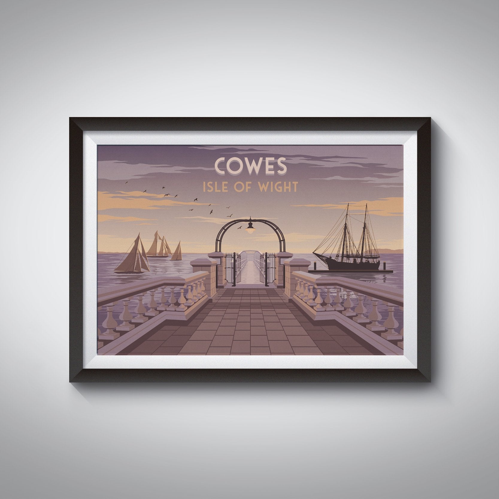 Cowes Isle of Wight Travel Poster