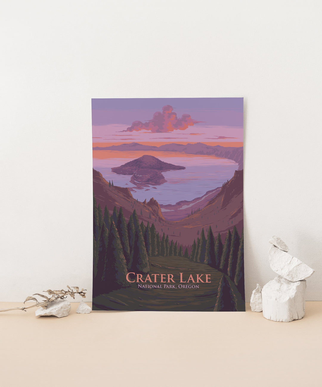 Crater Lake National Park Travel Poster