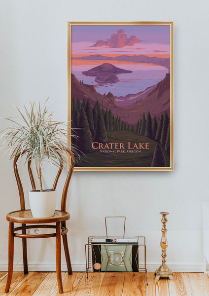 Crater Lake National Park Travel Poster