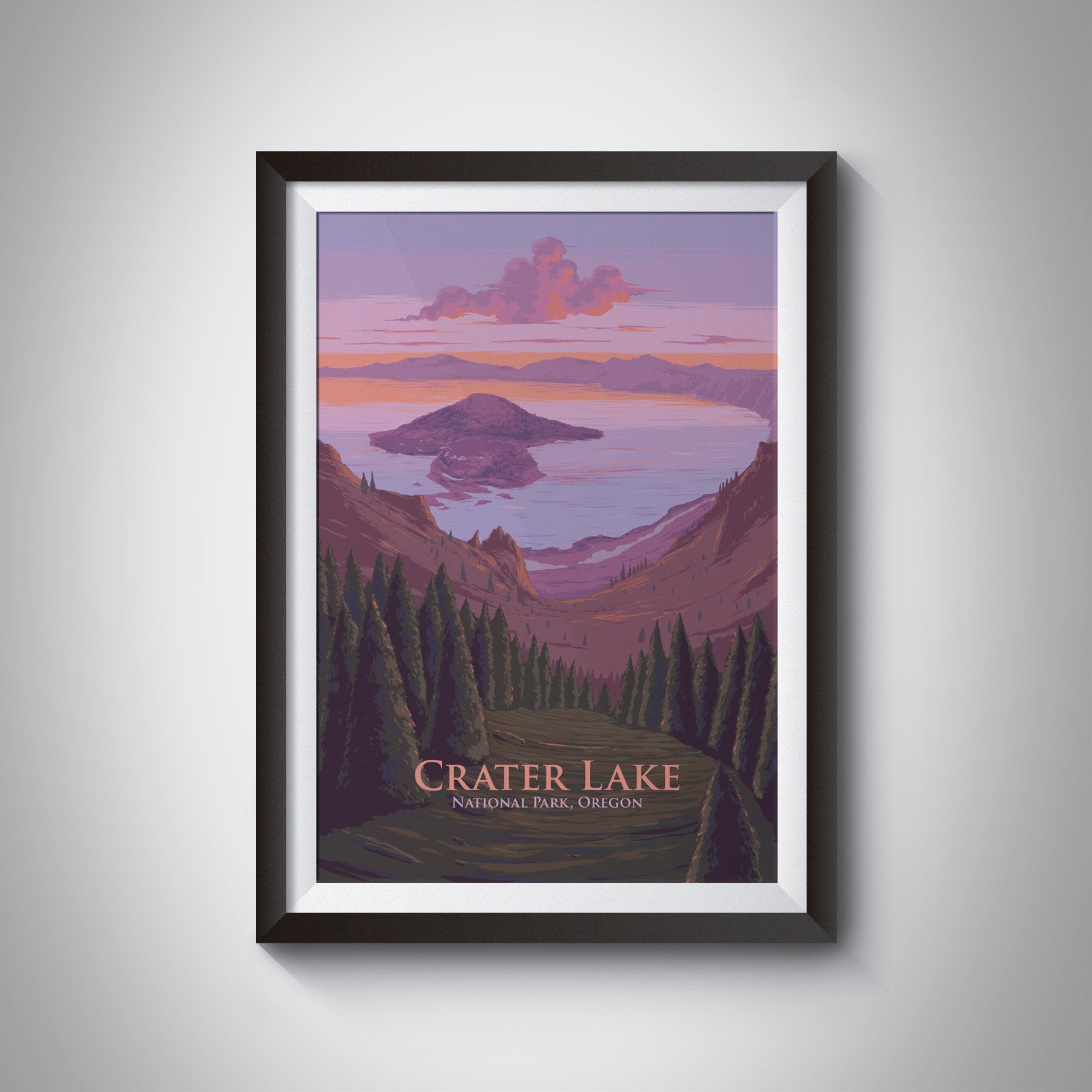 Crater Lake National Park Travel Poster