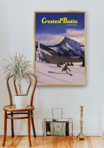 Crested Butte Colorado Ski Resort Travel Poster