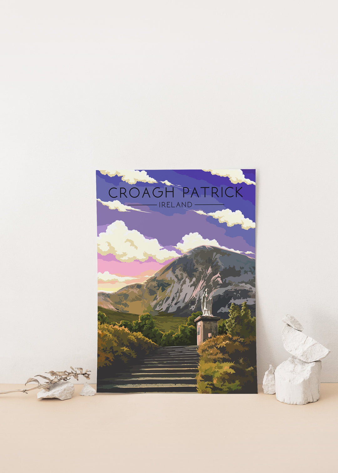 Croagh Patrick Ireland Travel Poster