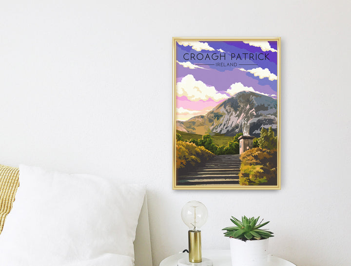 Croagh Patrick Ireland Travel Poster