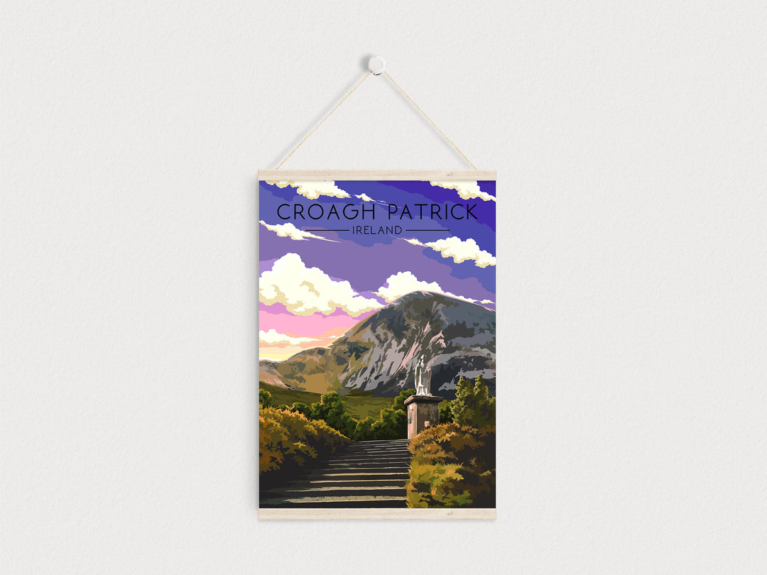 Croagh Patrick Ireland Travel Poster