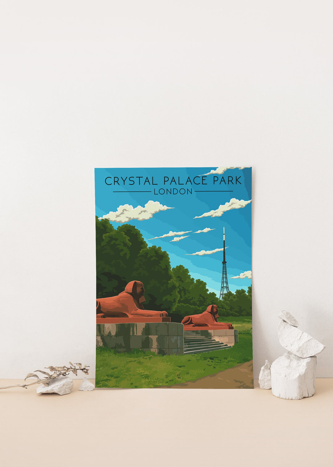 Crystal Palace Park London Travel Poster