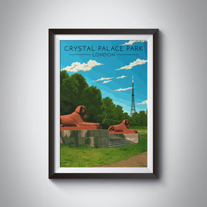Crystal Palace Park London Travel Poster