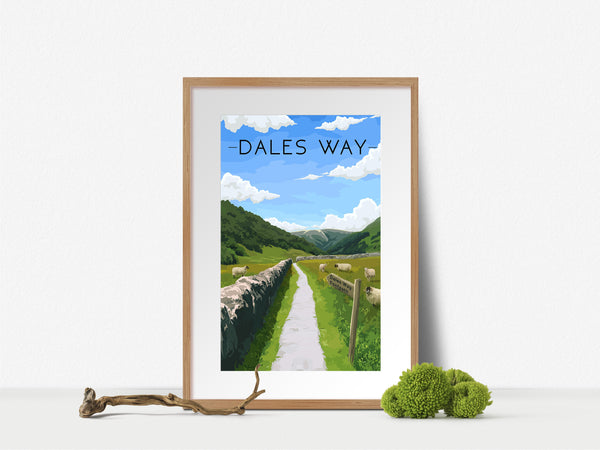 Dales Way Walking Trail Travel Poster