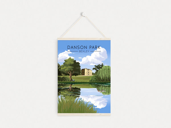 Danson Park London Travel Poster