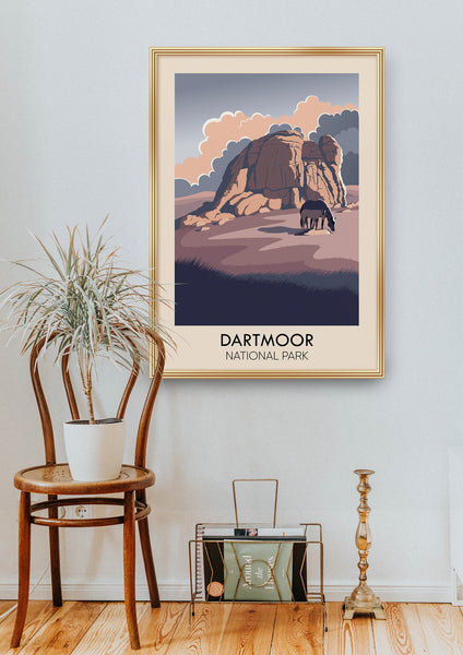 Dartmoor National Park Modern Travel Poster