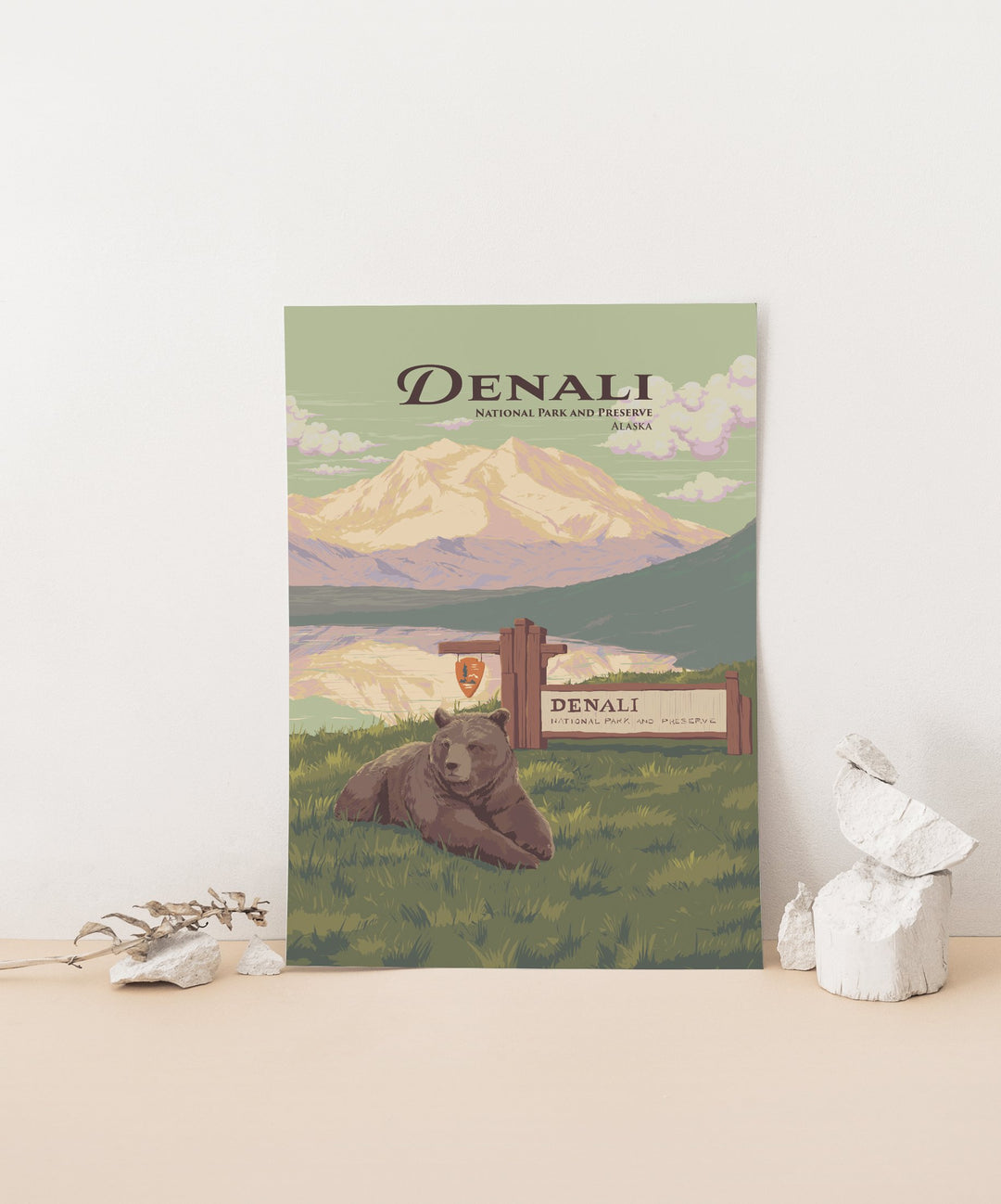 Denali National Park Travel Poster