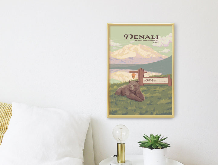 Denali National Park Travel Poster