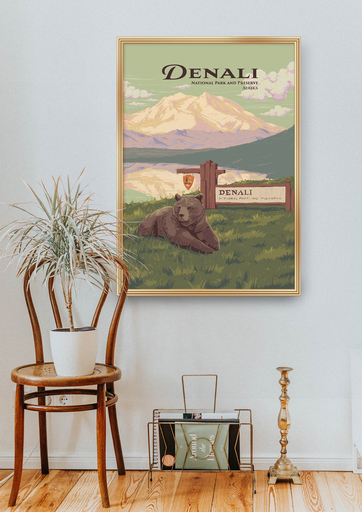 Denali National Park Travel Poster