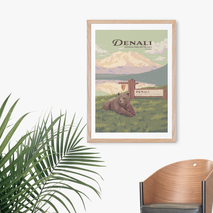 Denali National Park Travel Poster