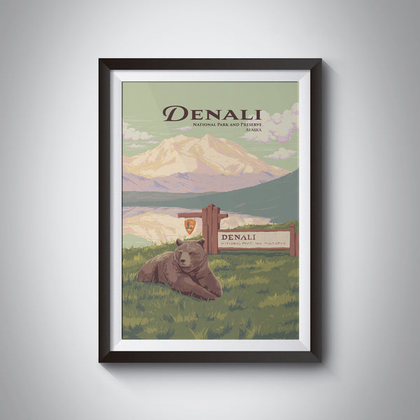 Denali National Park Travel Poster