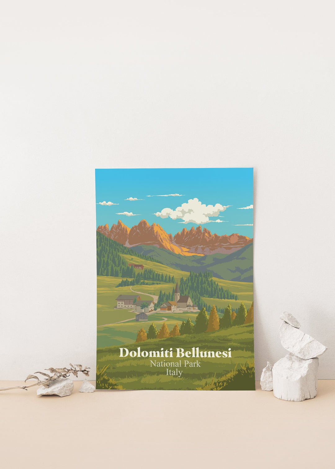 Dolomiti Bellunesi National Park Italy Travel Poster