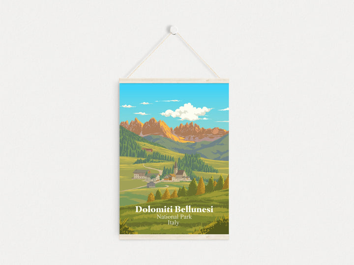 Dolomiti Bellunesi National Park Italy Travel Poster