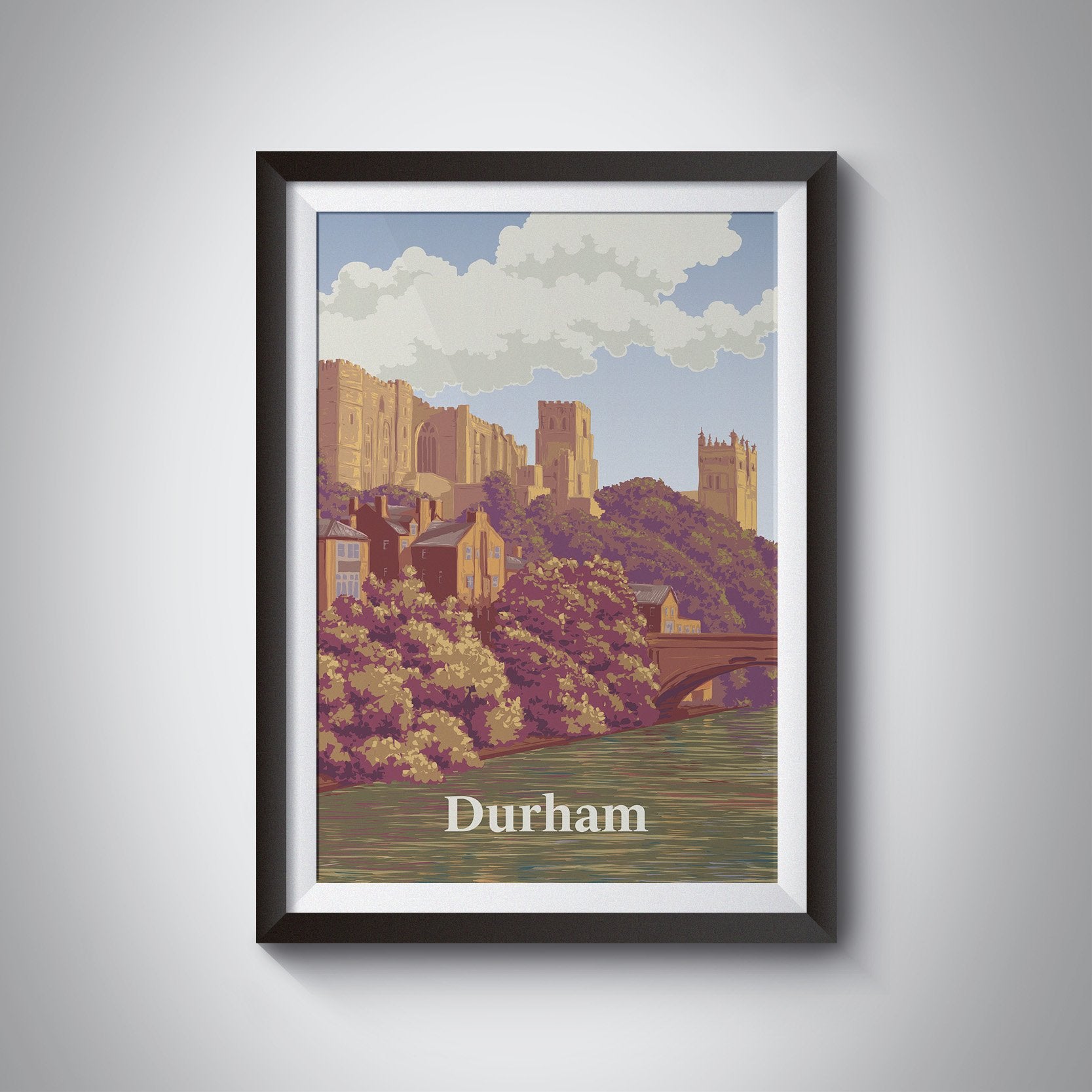 Durham England Travel Poster