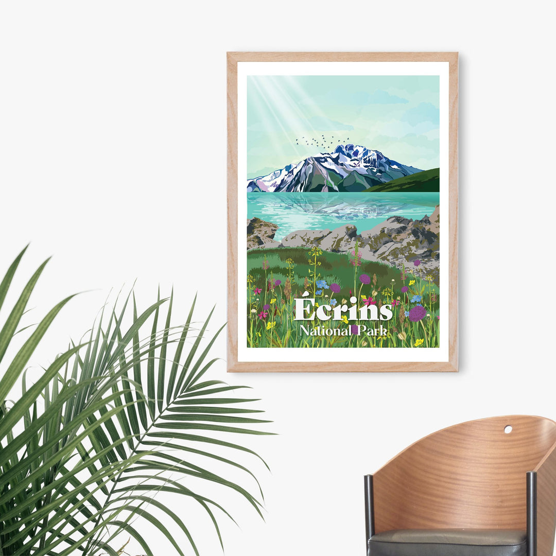 Ecrins National Park France Travel Poster