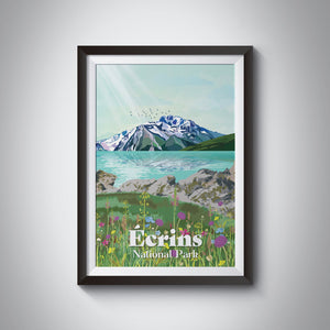 Ecrins National Park France Travel Poster