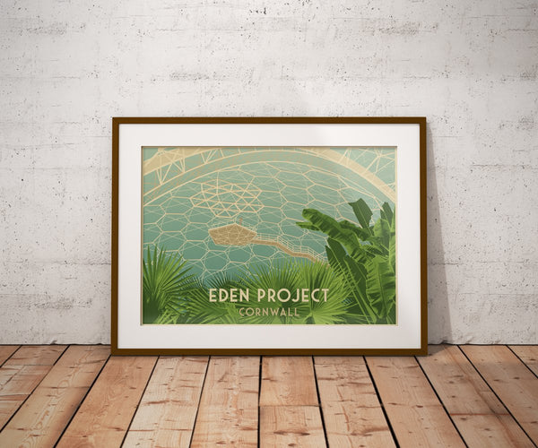 Eden Project Cornwall Travel Poster