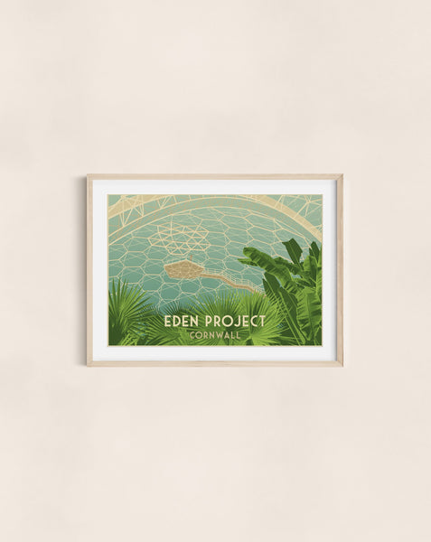 Eden Project Cornwall Travel Poster