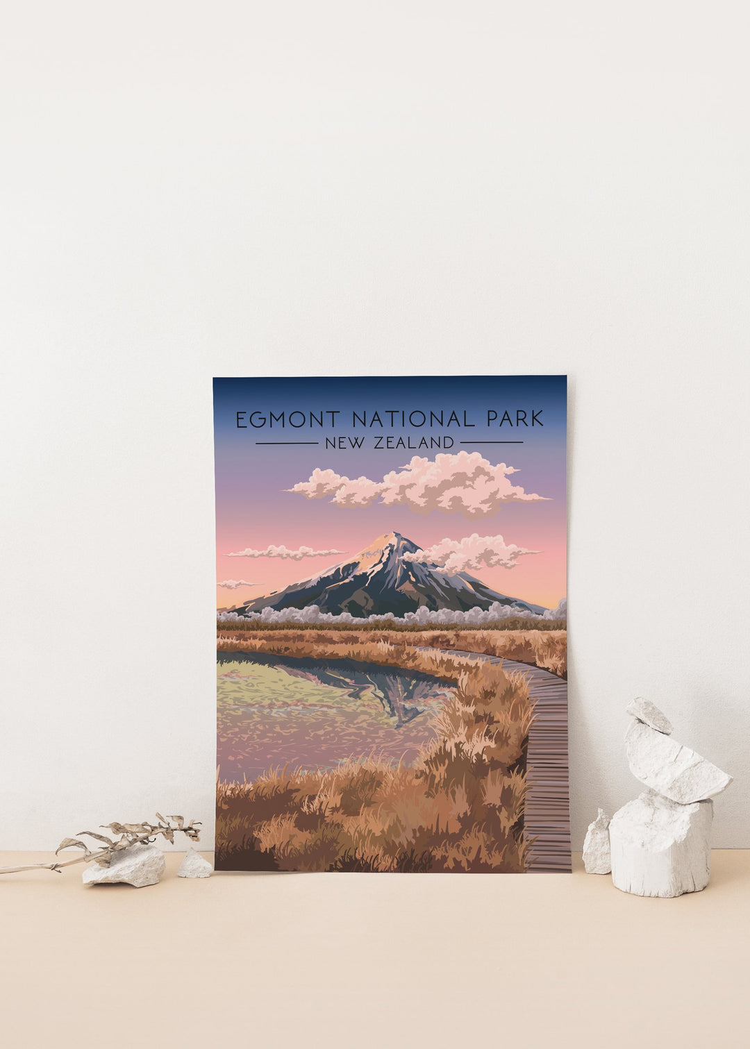 Egmont National Park New Zealand Travel Poster