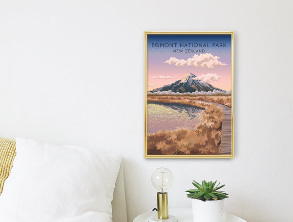 Egmont National Park New Zealand Travel Poster