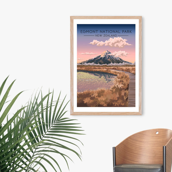 Egmont National Park New Zealand Travel Poster