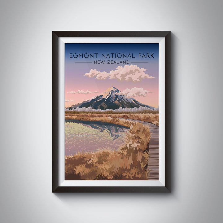 Egmont National Park New Zealand Travel Poster