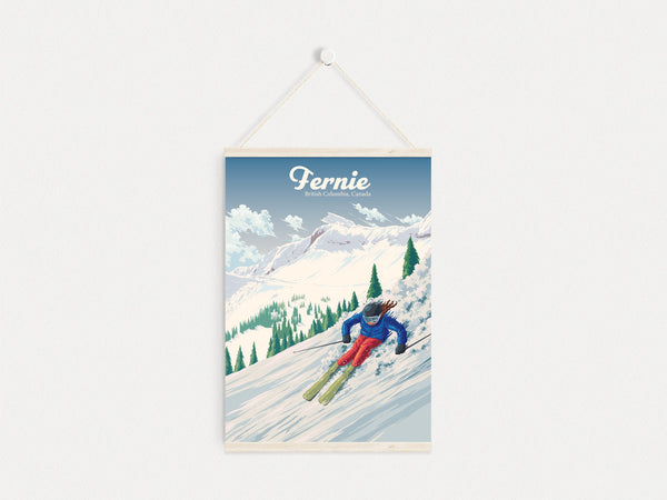 Fernie British Columbia Canada Ski Resort Travel Poster