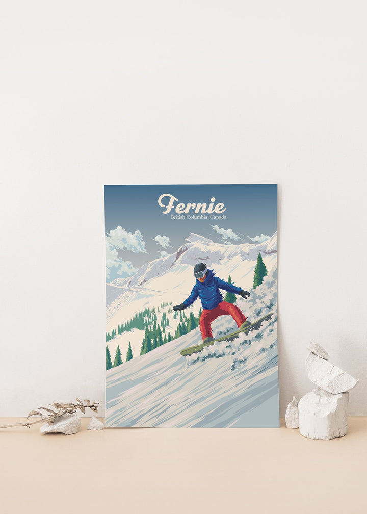 Fernie Canada Snowboarding Travel Poster