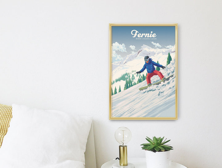 Fernie Canada Snowboarding Travel Poster