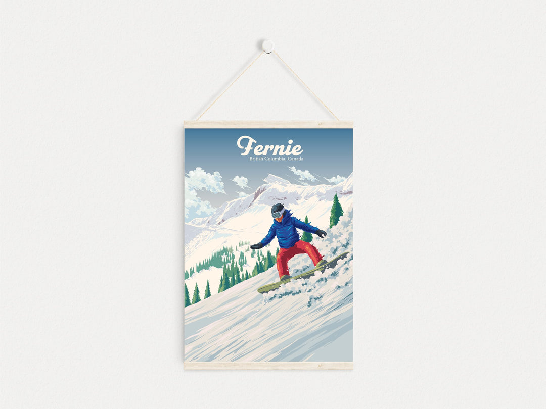 Fernie Canada Snowboarding Travel Poster