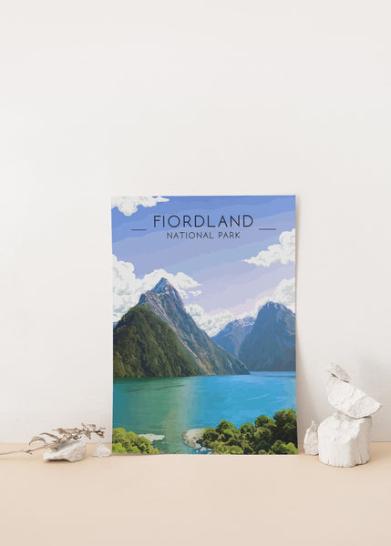 Fiordland National Park New Zealand Travel Poster