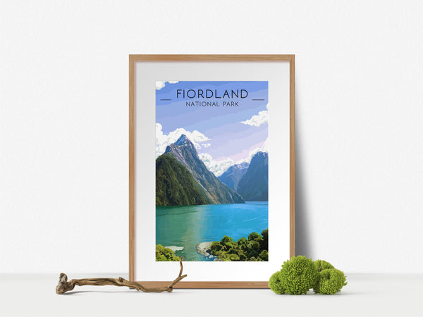 Fiordland National Park New Zealand Travel Poster