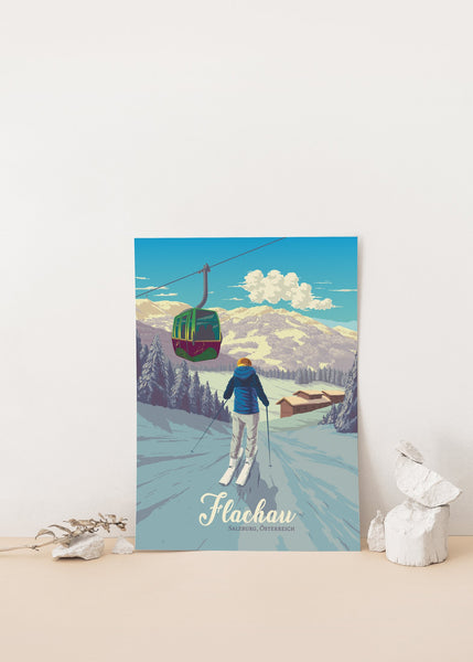 Flachau Ski Resort Travel Poster
