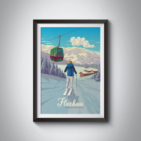 Flachau Ski Resort Travel Poster
