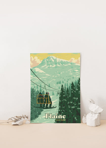Flaine Ski Resort Travel Poster