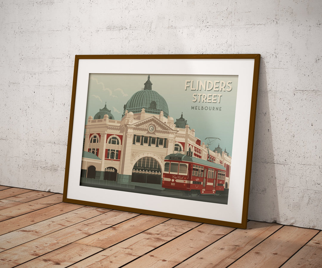 Flinders Street Melbourne Travel Poster