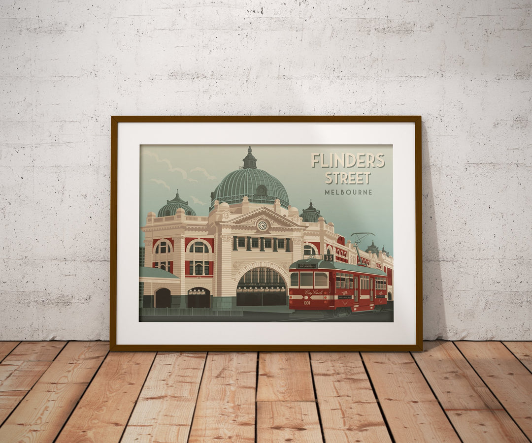 Flinders Street Melbourne Travel Poster