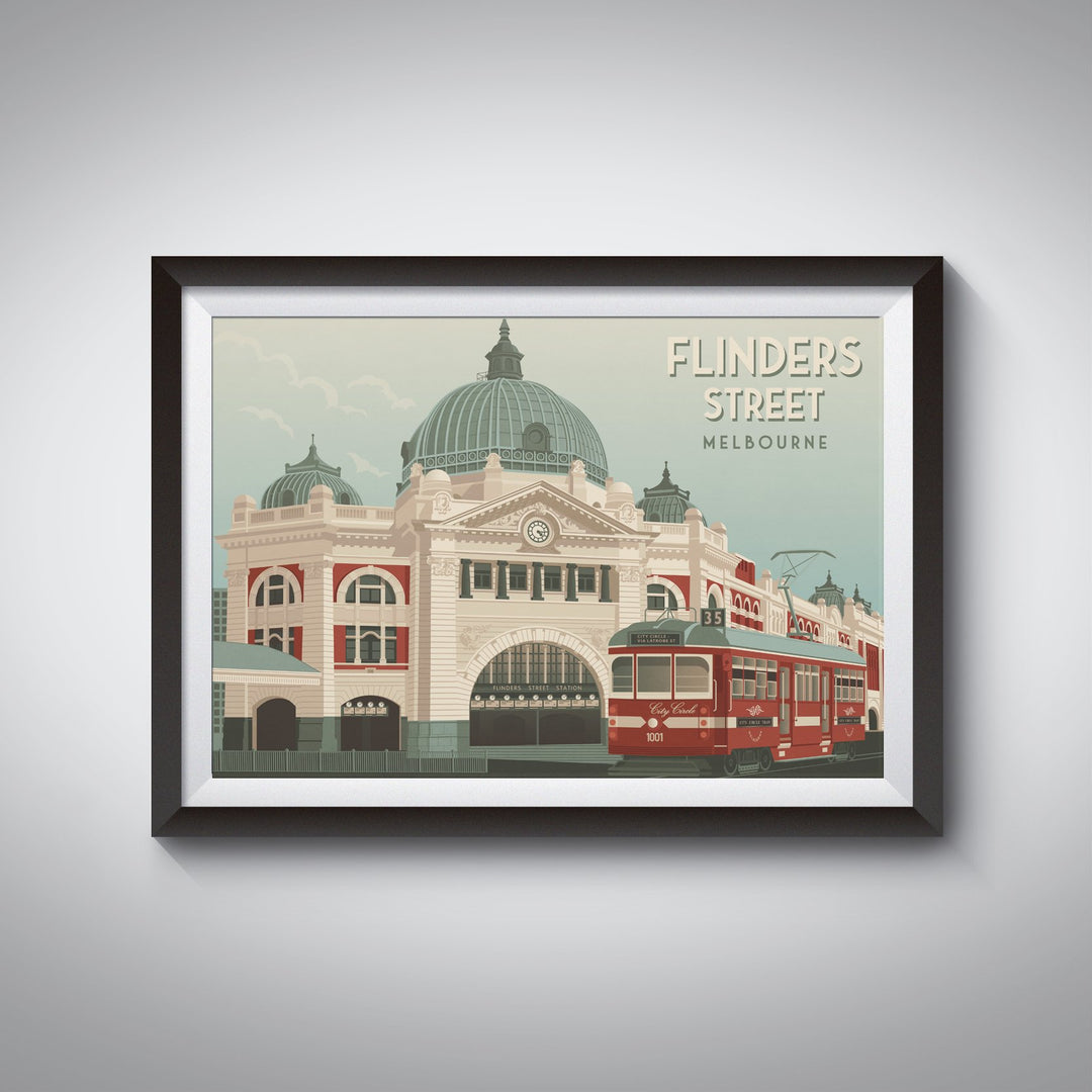 Flinders Street Melbourne Travel Poster