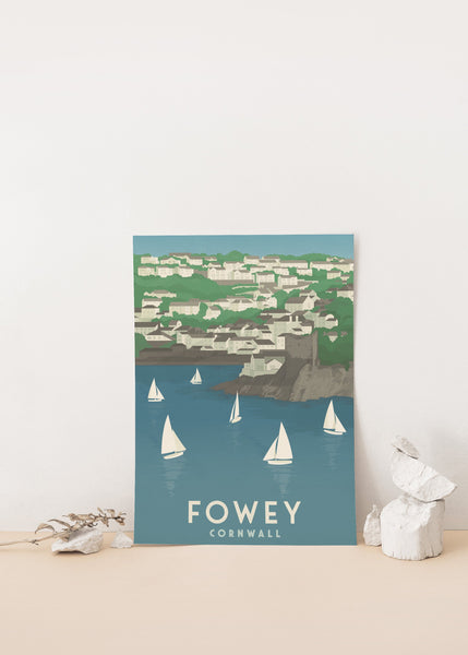 Fowey Cornwall Travel Poster